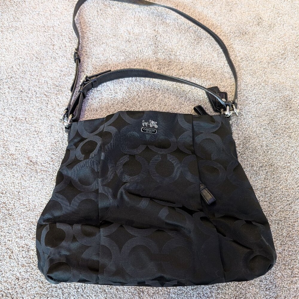 Coach Monogram Crossbody Handbag in Black